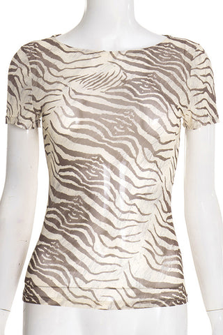 Animal Print Short Sleeve T-Shirt