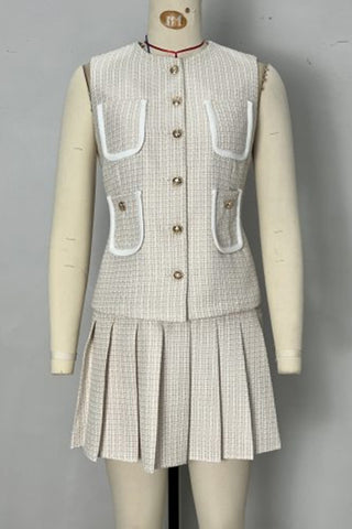 Chic Button-Front Skirt Set