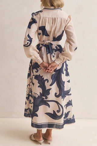 Floral Button-Down Shirt Dress