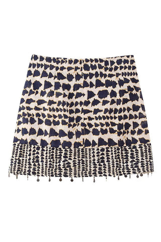 Tie-Waist Patterned Casual Skirt