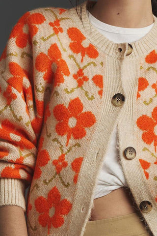 Floral Button-Up Cardigan