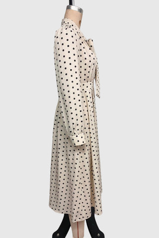 Polka Dot Bow-Tie Midi Dress