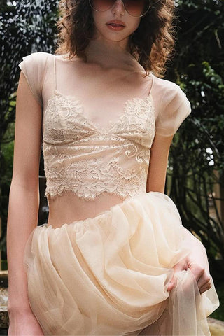 Elegant Lace Skirt Set