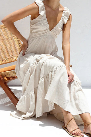 Ruffled Strap Maxi Dress