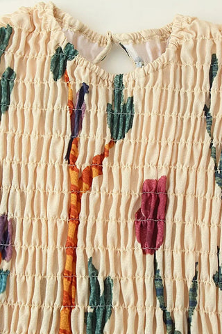 Floral Smocked Casual Dress