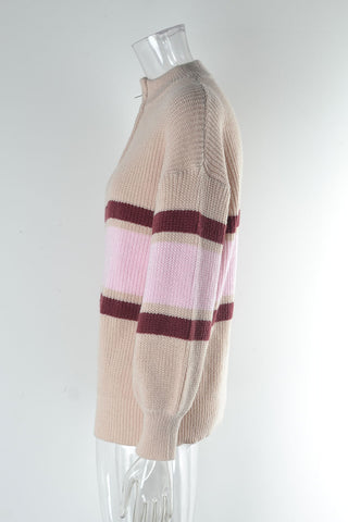 Striped Quarter-Zip Sweatshirt