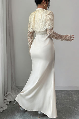 Elegant Lace Sleeve Maxi Dress