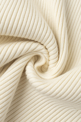 Ribbed V-Neck Long Sleeve Midi Dress