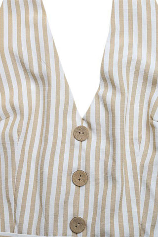 Striped Button-Front Romper