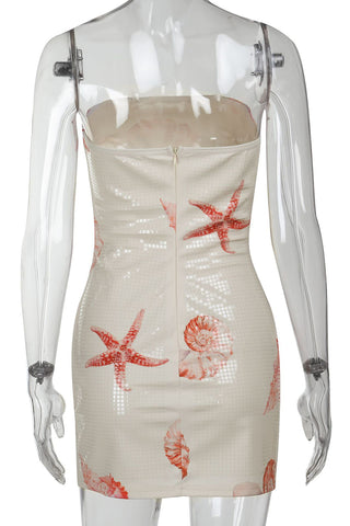 Strapless Starfish Print Dress