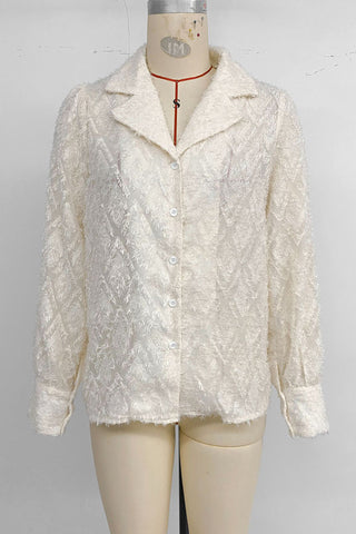 Textured Button-Up Blouse