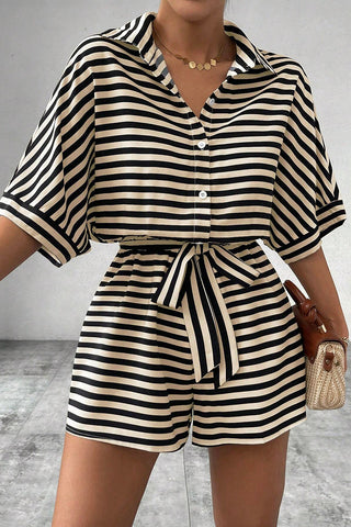 Striped Tie-Waist Romper