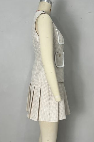 Chic Button-Front Skirt Set