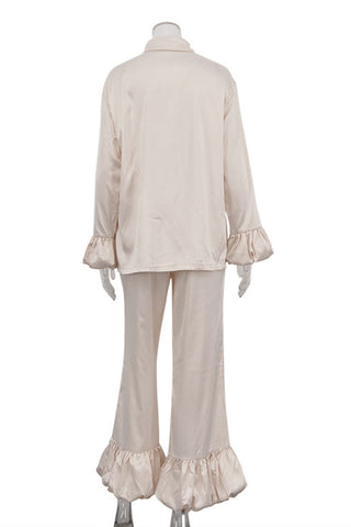 Ruffled Hem Pants Set