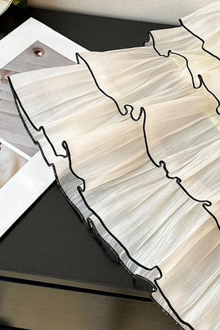 Tiered Layer Casual Skirt with Ruffle Detail