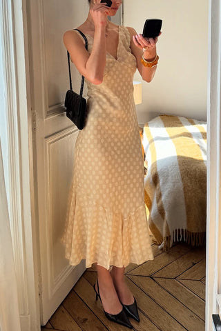 Polka Dot Midi Casual Dress