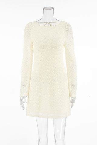 Textured Long Sleeve Mini Dress