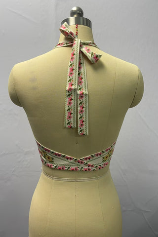 Tie-Front Floral Halter Top
