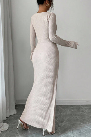 Elegant Long-Sleeve Asymmetrical Dress