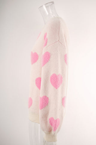 Heart Patterned Cozy Sweater