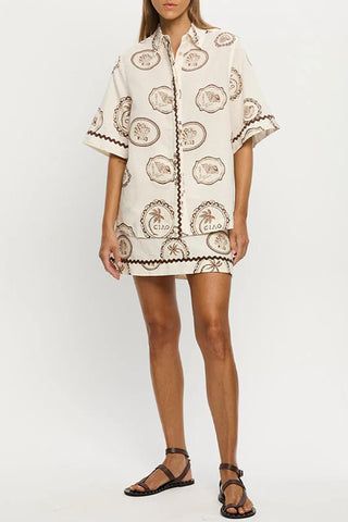 Paisley Print Shirt and Mini Skirt Set