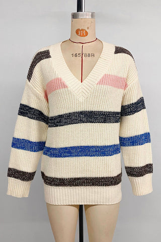 Striped V-Neck Sweater