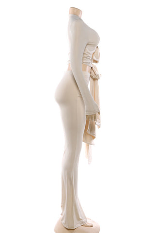 Elegant Tie-Front Pants Set