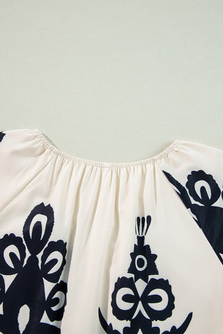 Ruffle Hem Tribal Print Dress