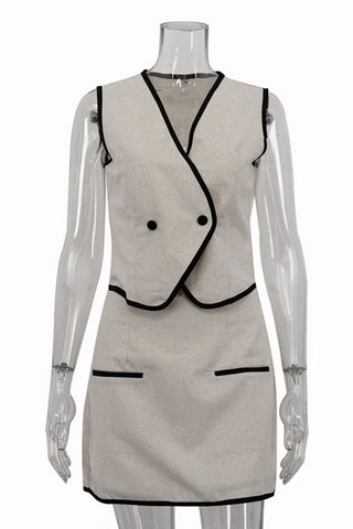 Stylish Vest and Skirt Set