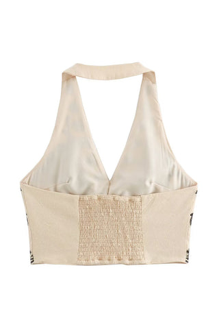 Floral Halter Crop Top and Skirt Set