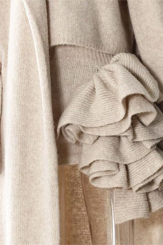 Knit Cardigan & Layered Skirt 3-Piece Set