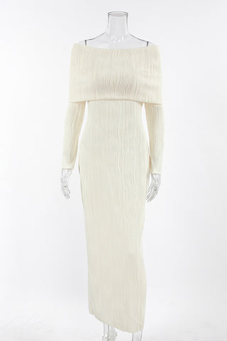 Off-Shoulder Ribbed Casual Dress