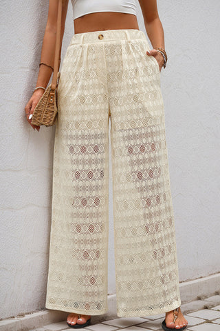 Elegant Wide-Leg Lace Pants