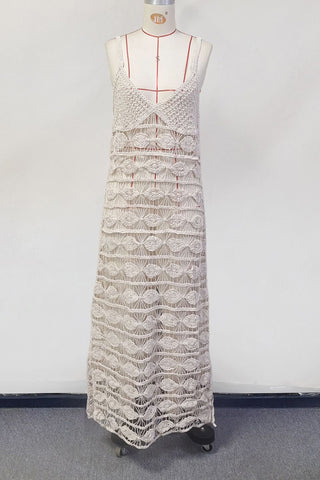 Spaghetti Strap Sheer Beach Maxi Dress