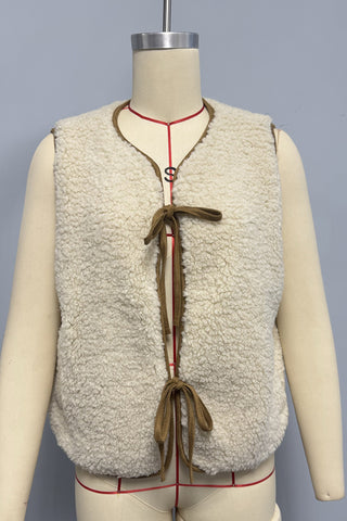 Tie-Front Textured Vest