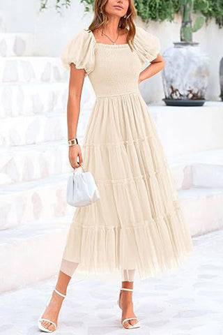 Elegant Puff Sleeve Dress
