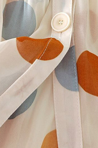 Button-Front Polka Dot Blouse