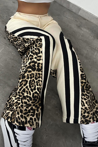 Stylish Wide-Leg Patterned Casual Pants