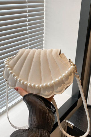 Pearl-Accent Shell Shoulder Bag