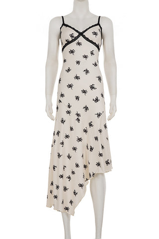 Floral Asymmetrical Hem Casual Dress