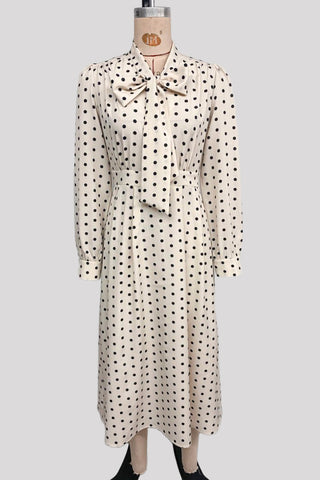 Polka Dot Tie-Front Casual Dress