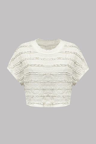 Textured Layered Crop T-Shirt