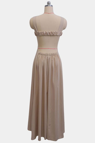 Draped Maxi Dress with Cut-Out Detail