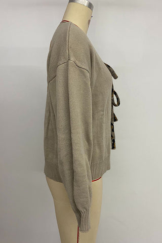 Tie-Front Casual Cardigan