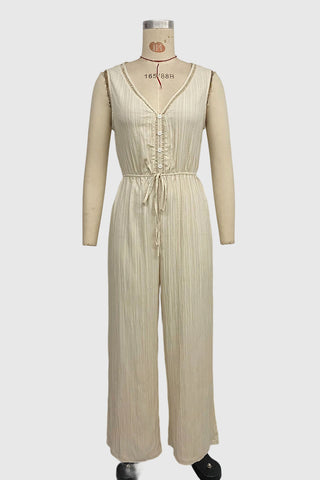 Sleeveless Drawstring Jumpsuit