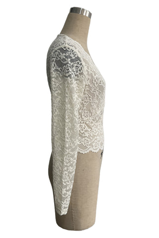 Lace Long-Sleeve Crop Top