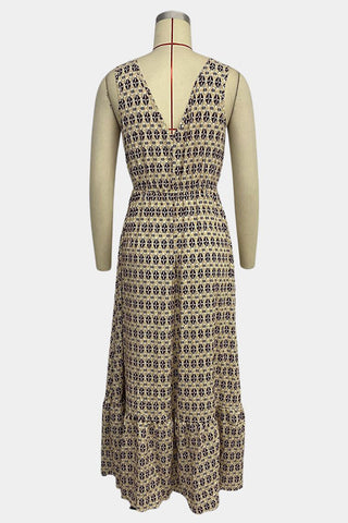 Patterned Sleeveless Maxi Dress