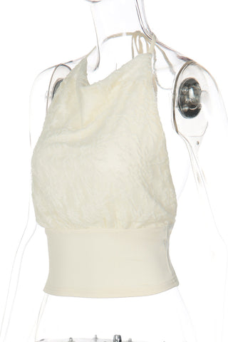 Halter Neck Textured Tank Top