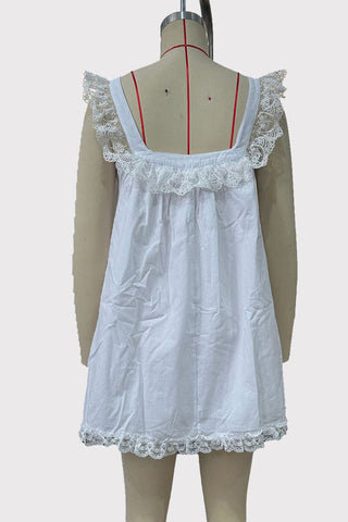 Lace Trim Sleeveless Casual Dress