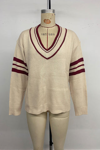 Off-Shoulder Stripe Sweater